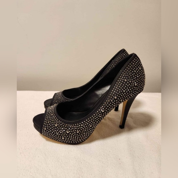 Le Chateau black sparkly high heels. - Picture 3 of 5